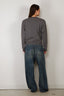 RÓHE - Sweater - Statement Shoulder Crewneck - Mid Grey Melange