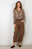 Nili Lotan - Blouse - Gaia Slim Shirt - Stone / Brown Snake Print