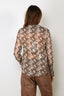 Nili Lotan - Blouse - Gaia Slim Shirt - Stone / Brown Snake Print