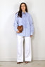 Tibi - Blouse - Striped Shirting Easy Tuxedo Shirt - Blue Multi