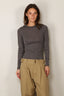 RÓHE - Top - Fine Merino Long Sleeve - Mid Grey Melange