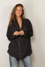 R13 - Blouse - Shawl Lapel Shirt - Black / White Polka Dot