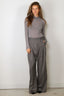 Ganni - Broek - Brushed Wool Stripe Mid Waist Pants - Pewter