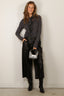 Tibi - Vest - Feather Weight Ribbed Vneck Slim Cardigan - Charcoal Grey