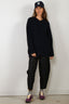 Tibi - Sweater - Cardigan Stitch V-Neck  Easy Pullover - Dark Navy