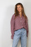 
Tibi - Blouse - Flannel Menswear Shirting Oversized Shirt - Red Multi
