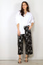 R13 - Broek - Cropped Pleated Sweatpant - Silver Floral On Black