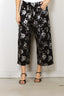 R13 - Broek - Cropped Pleated Sweatpant - Silver Floral On Black