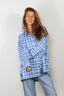 Tibi - Blouse - Otis Check Oversized Shirt - Blue Multi