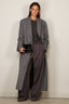 Tibi - Jas - Menswear Tech Twill Tailored Mens Coat - Grey Multi