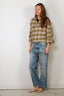 R13 - Blouse - Cropped Work Shirt - Yellow Plaid