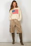 Denimist - Sweater - Oversized Cropped American Flag - Oatmeal