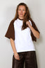 Tibi - T-Shirt - Perfect T Baseball T - Brown Multi