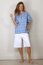 Tibi - Blouse - Otis Check Oversized Shirt - Blue Multi