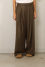 Tibi - Broek - Cozy Flannel Triple Pleat Pant - Army Green