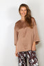 Forte_Forte - T-Shirt - Shiny Stretch Silk Satin Oversized T-shirt - Noce