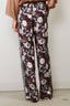 Forte_Forte - Broek - 'Peonia My Love' Fluid Jacquard Elasticated Pants - Chocolat