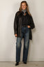 R13 - Blouse - Shredded Sean Ruffle Shirt - Black / White Polka Dot