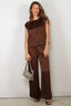 Forte_Forte - Top - Envers Satin Shiny Top - Chocolat