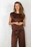 Forte_Forte - Top - Envers Satin Shiny Top - Chocolat