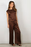 Forte_Forte - Top - Envers Satin Shiny Top - Chocolat