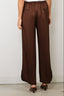 Forte_Forte - Broek - Envers Satin Shiny Cropped Pants -  Chocolat