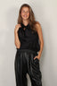 Forte_Forte - Top - Silk Satin LavalliSre Top - Black