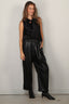 Forte_Forte - Top - Silk Satin LavalliSre Top - Black