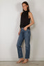 Forte_Forte - Top - Envers Satin Turtleneck Sleeveless Top - Notte