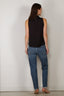 Forte_Forte - Top - Envers Satin Turtleneck Sleeveless Top - Notte