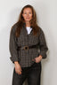 RÓHE - Blouse - Shaped Check Shirt - Black / Brown Check
