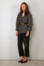RÓHE - Blouse - Shaped Check Shirt - Black / Brown Check