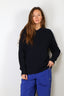 Tibi - Sweater - Cardigan Stitch V-Neck  Easy Pullover - Dark Navy