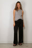 Forte_Forte - Broek - Envers Satin Shiny Cropped Pants - Noir