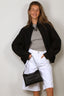 Tibi - Jacket - Recycled Tropical Wool Moto Bomber - Black