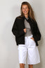 Tibi - Jacket - Recycled Tropical Wool Moto Bomber - Black
