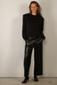 Tibi - Sweater - Feather Weight Viscose Removable Shoulderpad Long - Black