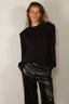 Tibi - Sweater - Feather Weight Viscose Removable Shoulderpad Long - Black