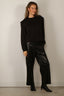 Tibi - Sweater - Feather Weight Viscose Removable Shoulderpad Long - Black