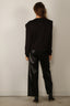 Tibi - Sweater - Feather Weight Viscose Removable Shoulderpad Long - Black