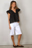 Ganni - Top - Light Linen Angel Sleeve Blouse - Black