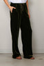 Forte_Forte - Broek - Viscose/Silk Velvet Drawstring Stright Pants - Woods
