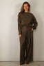 Tibi - Broek - Cozy Flannel Triple Pleat Pant - Army Green