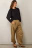 Tibi - Sweater - Bonded Viscose Crewneck With Folded Panel - Navy