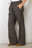 Rohe - Broek - Relaxed Fit Checked Trousers - Black / Brown Check