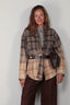 R13 - Blouse - Boyfriend Shirt - Dip Bleach Light Blue Yellow Plaid