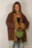 R13 - Vest - Oversized Raw Edge Woven Cardigan - Khaki Red Check
