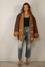 R13 - Vest - Oversized Raw Edge Woven Cardigan - Khaki Red Check