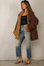 R13 - Vest - Oversized Raw Edge Woven Cardigan - Khaki Red Check