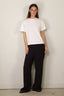 Forte_Forte - Broek - Matt Envers Satin High Waist Flat Front Pants - Notte